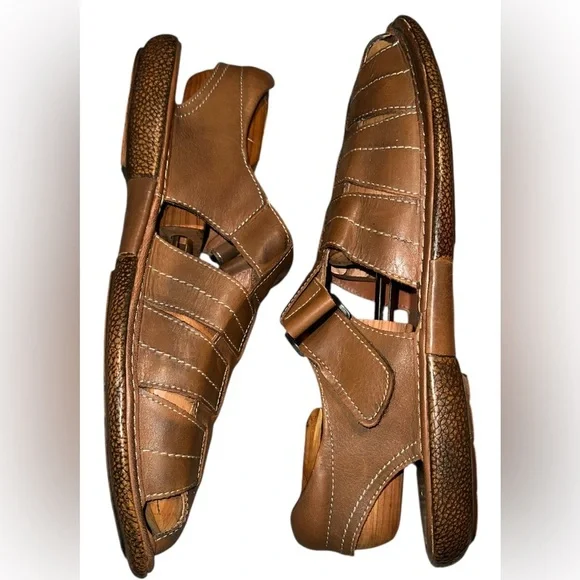 Bacco Bucci Fisherman Leather Dad Sandals Men’s‎ Size 13 Brown Comfort Casual
